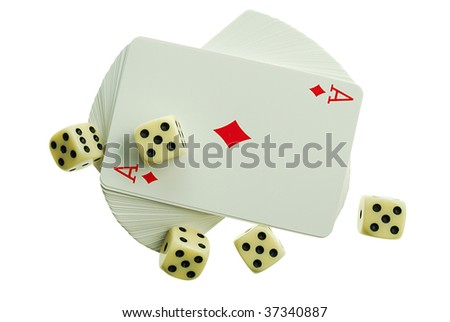 playing-cards on a white background are a risk