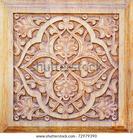 Traditional east pattern (decoration) on wood products