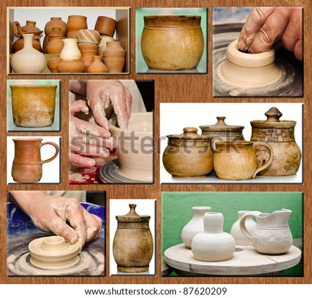 Pottery jars still life, product ready for sale