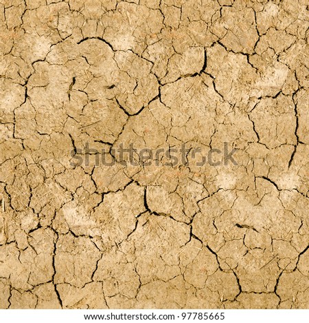 Clay soil with cracks without water. soil erosion