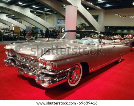 SAN FRANCISCO, CA - NOVEMBER 20: Classic Convertible Car Shines on display feature fins on the back at the 53rd International Auto Show, on Saturday November 20, 2010 San Francisco California.