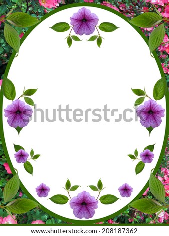 floral frame on white background