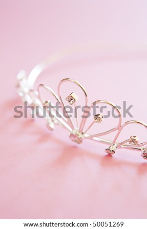 stock photo Silver Princess Tiara Often Worn At Weddings With Jewels Shot 