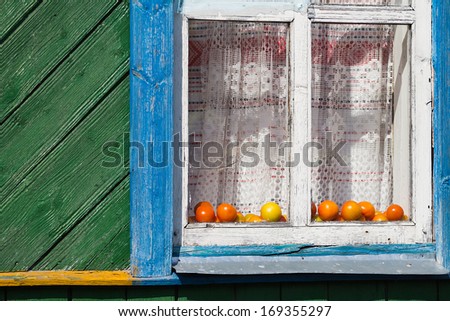 tomatoes behind the window village house