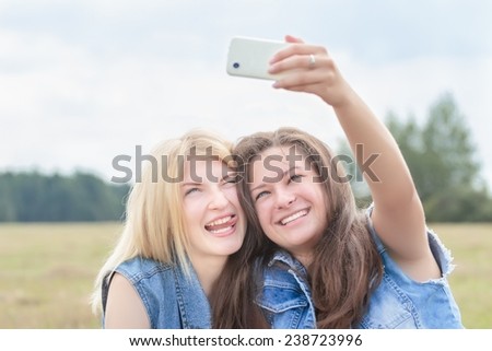 Friends enjoying of taking funny picture