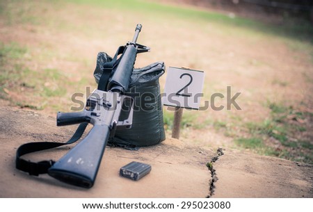 M16 rifle on the shooting field