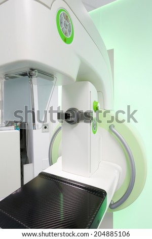 Mammography breast screening device in hospital laboratory.