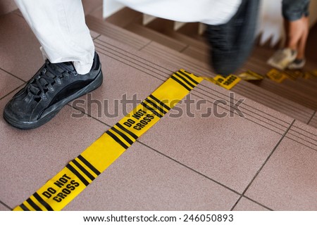Do not cross sign, forensic line, investigation in progress.