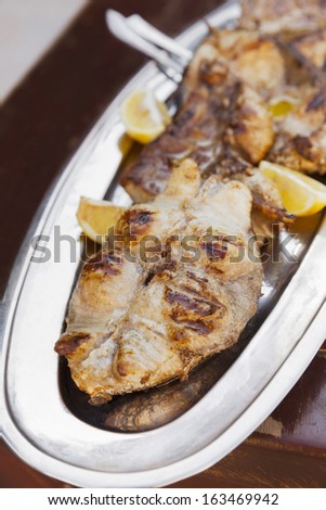 Grilled tuna fish/Tuna fish. Grilled fish on the BBQ,