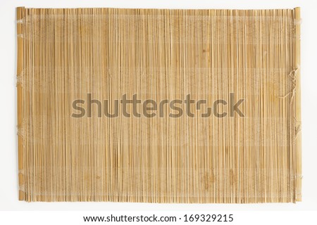 Cookbook background/Cookbook mat background. Brown wooden mat on white background
