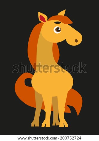 color image of funny cartoon animal horse