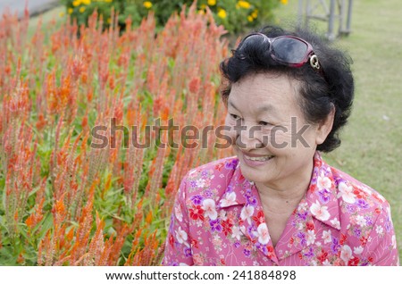 asian elderly at the park
