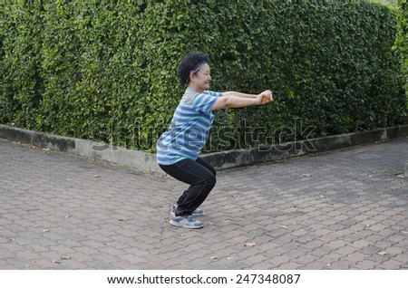 Elderly Asian Exercise in the park