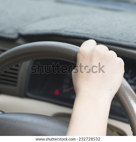 hand on wheel