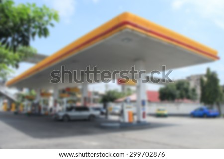 Blurred Of Gas Station.