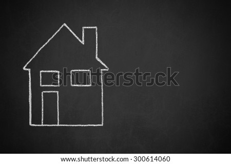 House drawing on chalkboard.