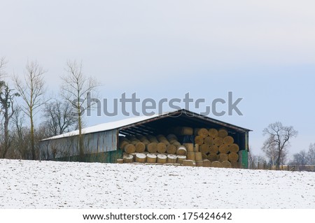 Modern steel storage of straw bales