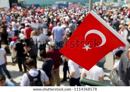 Turkey streets were decorated with flags by the political parties for the upcoming presidential elections.