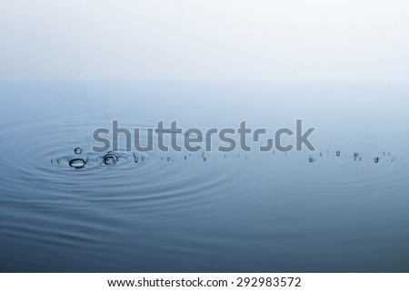 Ripples on the water surface and bubbles