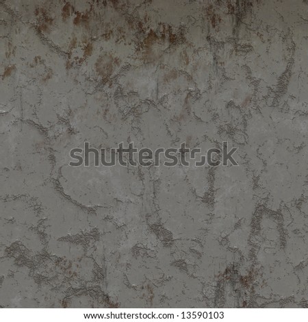 A grungy cracked and weather concrete wall with rust and dirt patches - seamless texture perfect for 3d rendering