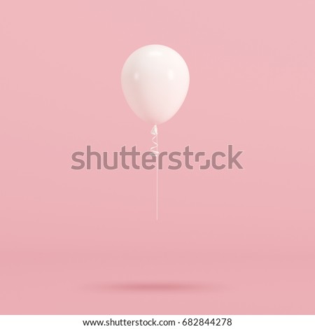 White balloon on pink background. minimal concept idea.