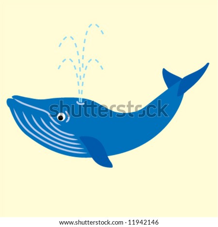 blue whale clip art. vector : Great Blue Whale