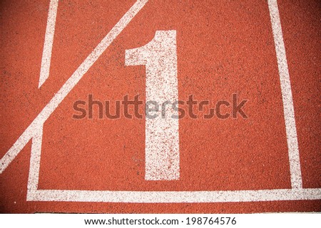 Athletics Track Lane Number one 1