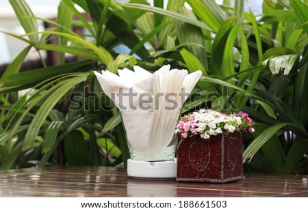 Tissue paper on table