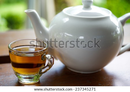 water tea in coffee shop