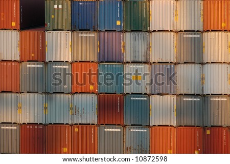 Shipping containers at port