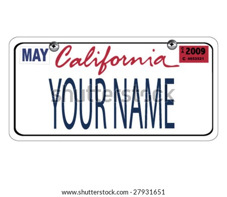 California License Plate 2011
