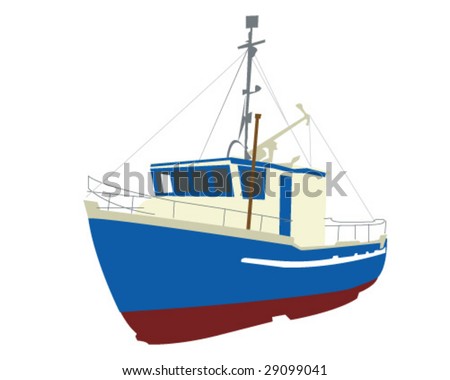 clip art fishing boat. stock vector : Fishing Boat