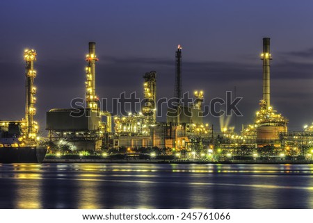 Refinery plant area at twilight morning