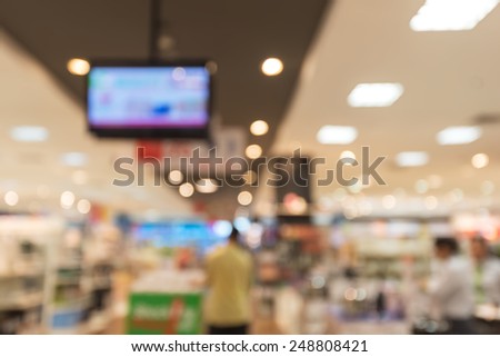 retail Shop Blurred background .
