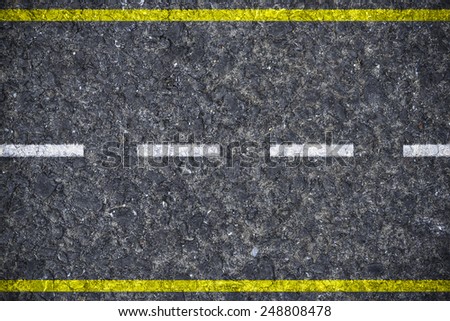 Asphalt  line yellow of a road