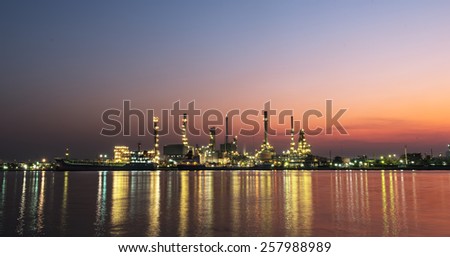 Refinery plant area at twilight morning ,Thailand