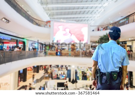 Security guard in shopping mall