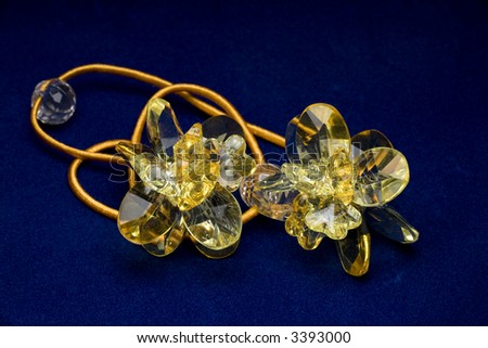 Yellow Flower Shaped Crystal Hair Accessory