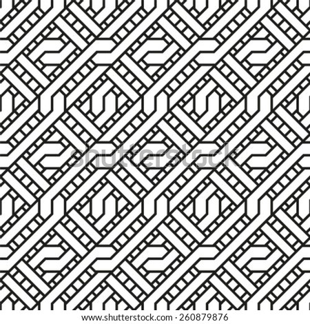 Ornamental black and white geometrical template for design.