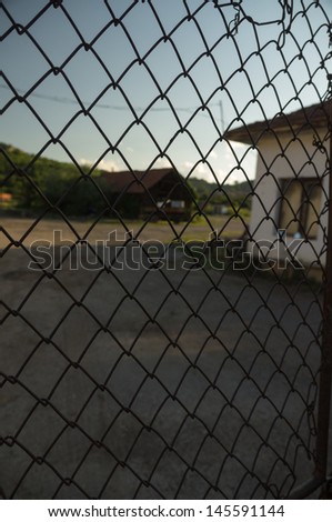 Chain link Fence and Factory