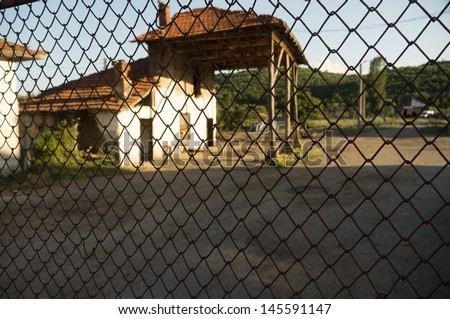 Chain link Fence and Factory