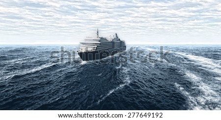 Cruise ship in the storm