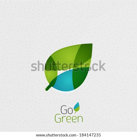 Green Leaf Nature Concept Abstract Shapes Design Green Leaf Nature Concept Abstract Shapes Design