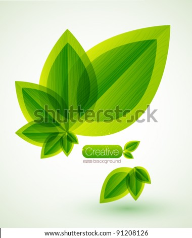 Green nature leaves vector background