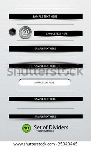 Vector shadow dividers on light background Vector shadow dividers on light background