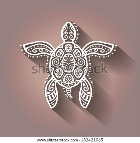 Decorative graphic turtle tattoo style tribal totem animal vector illustration isolated elements lace pattern Decorative graphic turtle tattoo style tribal totem animal vector illustration isolated elements lace pattern
