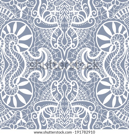 Abstract decoration, retro floral and geometric ornament, lace seamless pattern, ethnic background, hand-drawn sketch artwork, card design, raster version