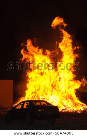 Disturbances: car by the big fire