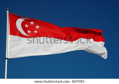 Singapore Flag Picture on Singapore Flag With Blue Sky Stock Photo 869385   Shutterstock