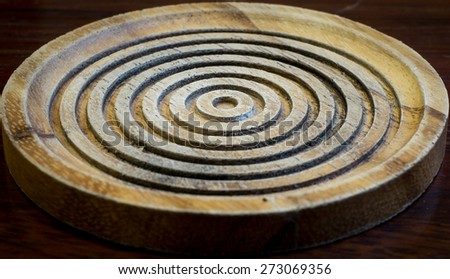 abstract circle wooden dish